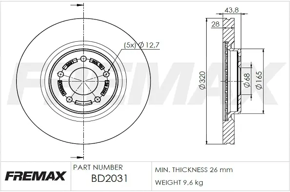 BD-2031 FREMAX Тормозной диск (фото 2)