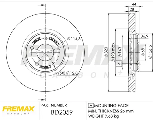 BD-2059 FREMAX Тормозной диск (фото 1)