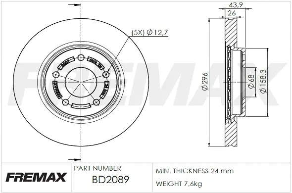 BD-2089 FREMAX Тормозной диск (фото 2)