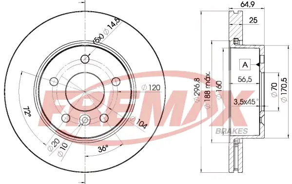 BD-2817 FREMAX Тормозной диск (фото 2)