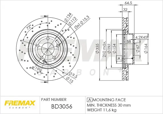 BD-3056 FREMAX Тормозной диск (фото 1)