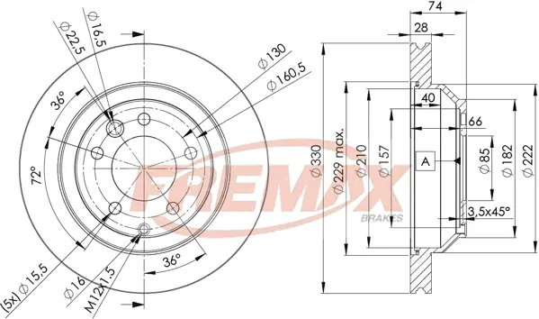 BD-3328 FREMAX Тормозной диск (фото 1)