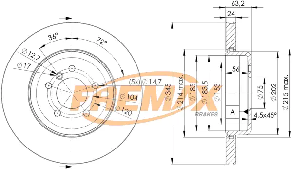 BD-3403 FREMAX Тормозной диск (фото 2)