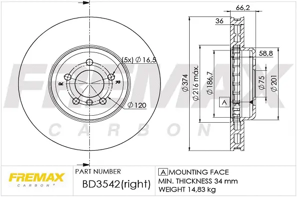 BD-3542 FREMAX Тормозной диск (фото 1)