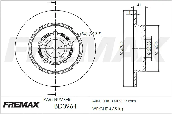 BD-3964 FREMAX Тормозной диск (фото 2)