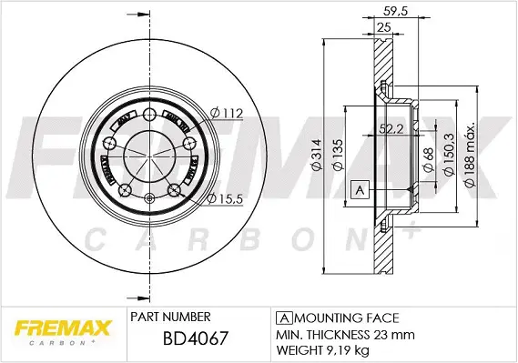 BD-4067 FREMAX Тормозной диск (фото 1)
