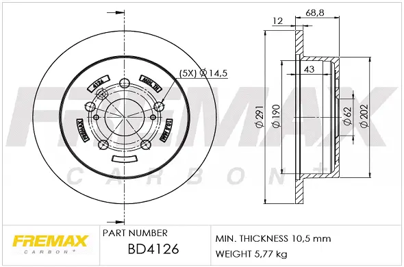 BD-4126 FREMAX Тормозной диск (фото 2)