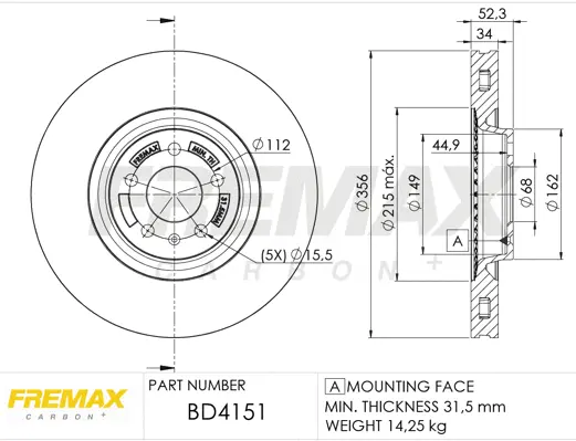 BD-4151 FREMAX Тормозной диск (фото 1)