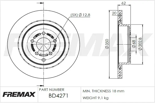 BD-4271 FREMAX Тормозной диск (фото 1)