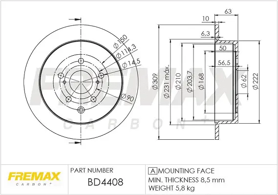 BD-4408 FREMAX Тормозной диск (фото 1)