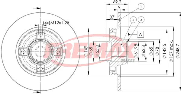 BD-4745-KT FREMAX Тормозной диск (фото 2)