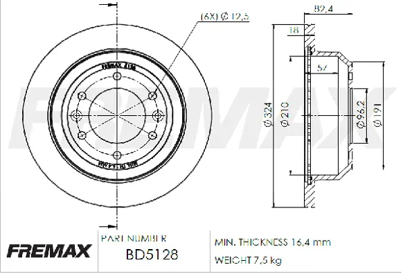 BD-5128 FREMAX Тормозной диск (фото 2)