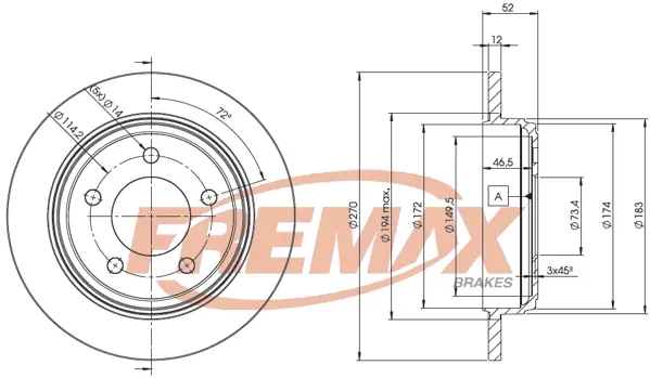 BD-5356 FREMAX Тормозной диск (фото 1)