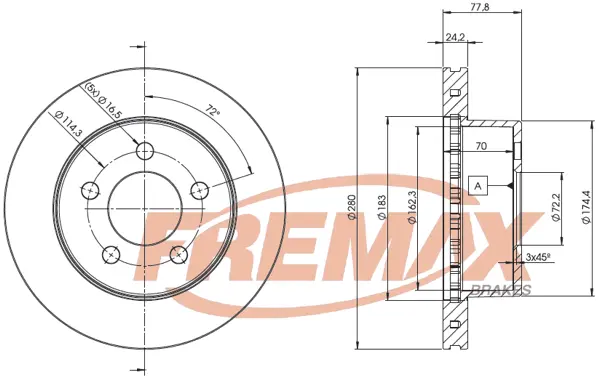 BD-5396 FREMAX Тормозной диск (фото 1)