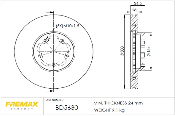 BD-5630 FREMAX Тормозной диск (фото 2)