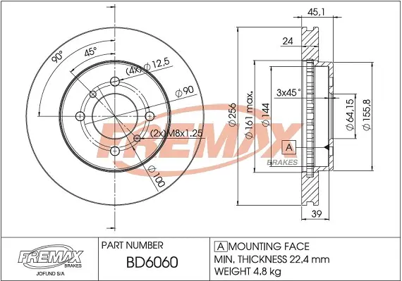 BD-6060 FREMAX Тормозной диск (фото 1)