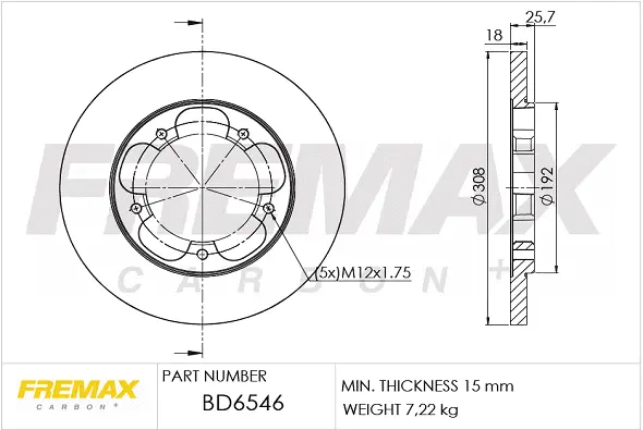 BD-6546 FREMAX Тормозной диск (фото 1)