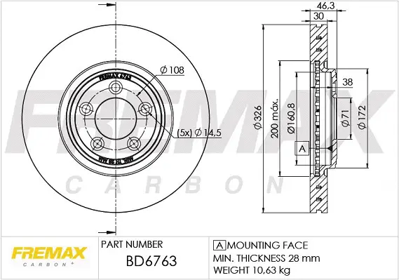 BD-6763 FREMAX Тормозной диск (фото 1)