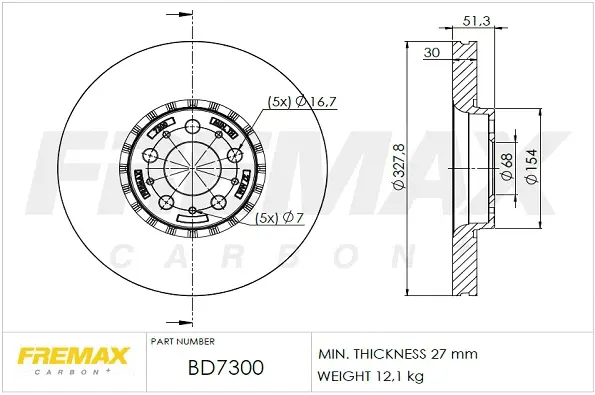 BD-7300 FREMAX Тормозной диск (фото 1)