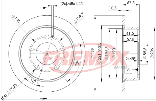 BD-8680 FREMAX Тормозной диск (фото 2)