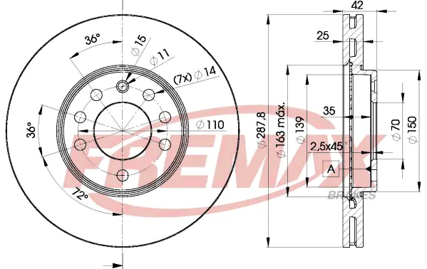 BD-9043 FREMAX Тормозной диск (фото 2)