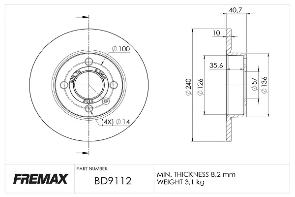 BD-9112 FREMAX Тормозной диск (фото 1)