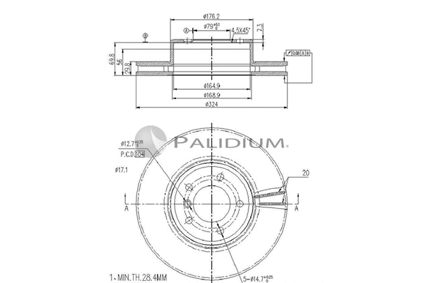 P330-049 ASHUKI by Palidium Тормозной диск (фото 1)