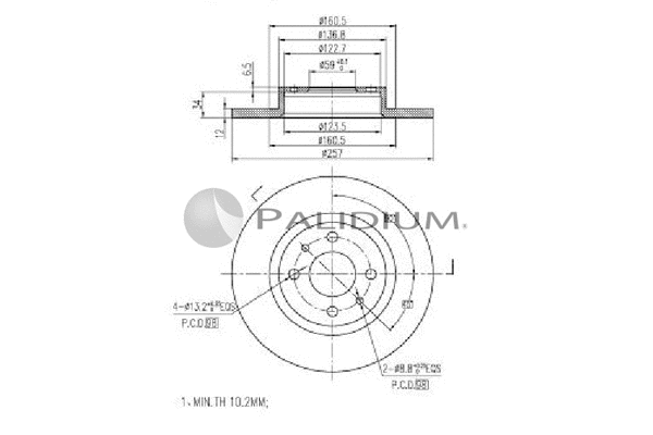 P330-112 ASHUKI by Palidium Тормозной диск (фото 1)