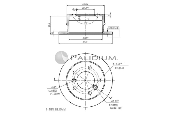 P330-120 ASHUKI by Palidium Тормозной диск (фото 1)