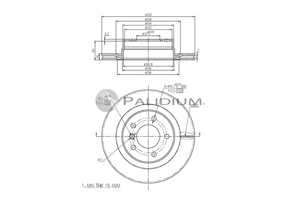 P330-126 ASHUKI by Palidium Тормозной диск (фото 1)