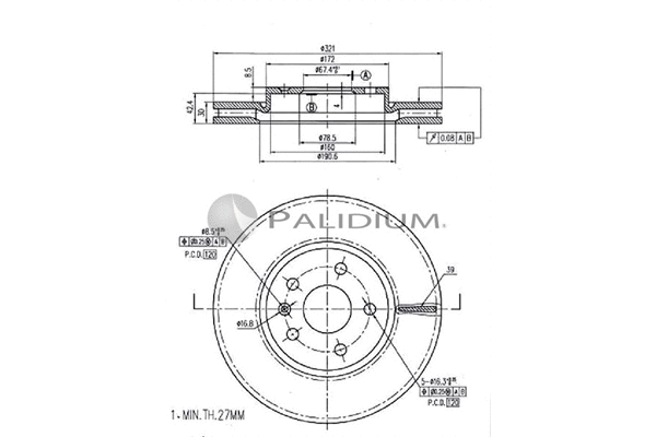 P330-134 ASHUKI by Palidium Тормозной диск (фото 1)