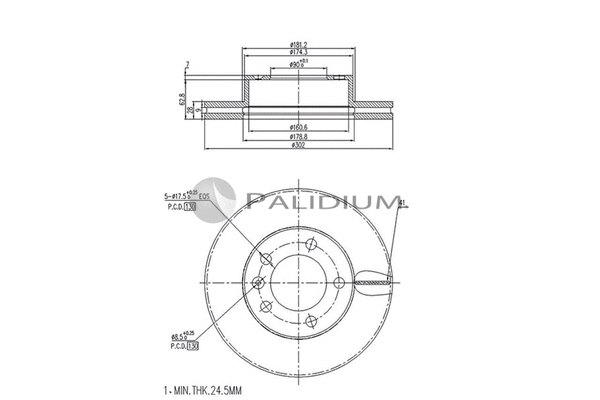 P330-137 ASHUKI by Palidium Тормозной диск (фото 1)