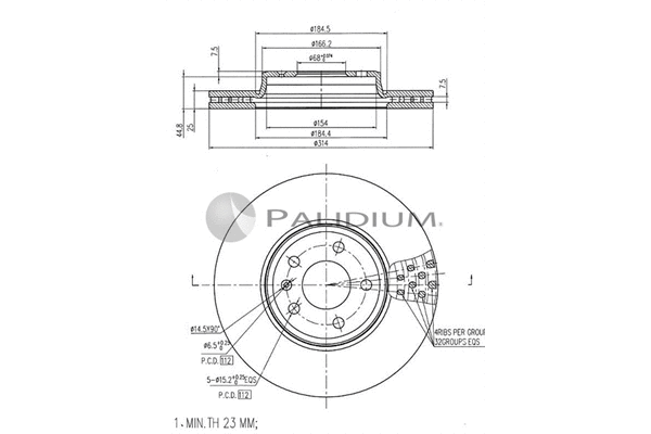 P330-143 ASHUKI by Palidium Тормозной диск (фото 1)