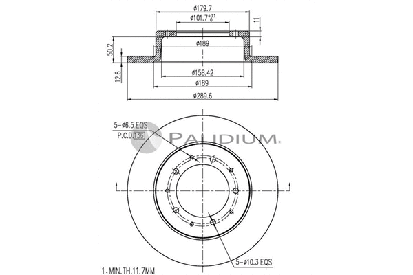 P330-159 ASHUKI by Palidium Тормозной диск (фото 1)