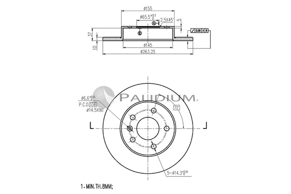 P331-002 ASHUKI by Palidium Тормозной диск (фото 1)