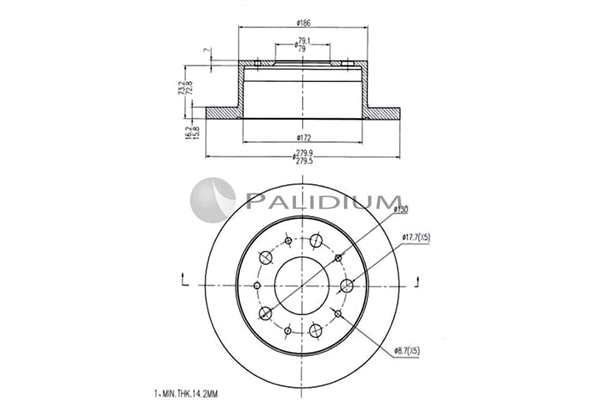 P331-024 ASHUKI by Palidium Тормозной диск (фото 1)