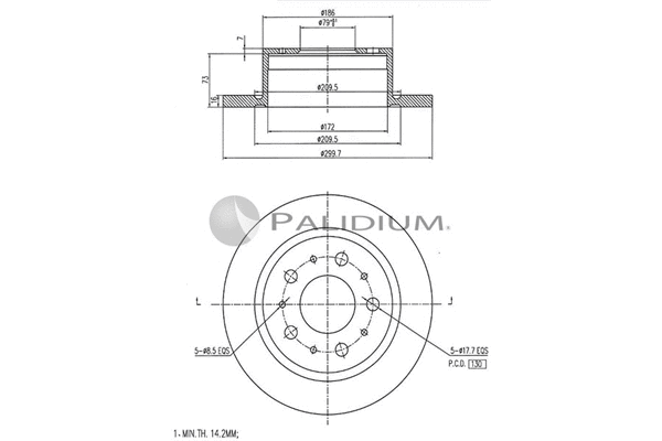 P331-041 ASHUKI by Palidium Тормозной диск (фото 1)