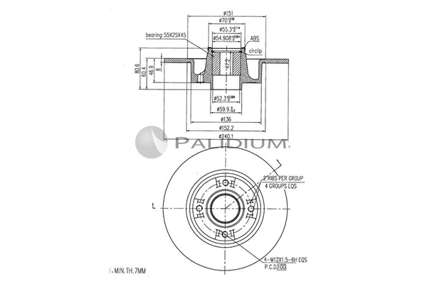 P331-042 ASHUKI by Palidium Тормозной диск (фото 1)