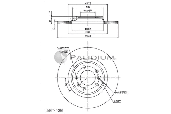 P331-056 ASHUKI by Palidium Тормозной диск (фото 1)