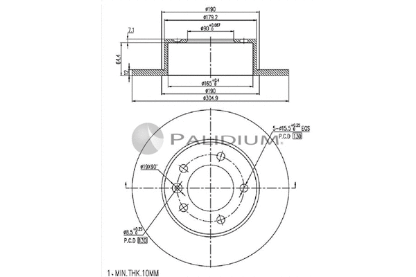 P331-069 ASHUKI by Palidium Тормозной диск (фото 1)