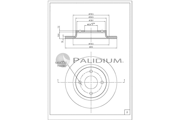 P331-139 ASHUKI by Palidium Тормозной диск (фото 1)