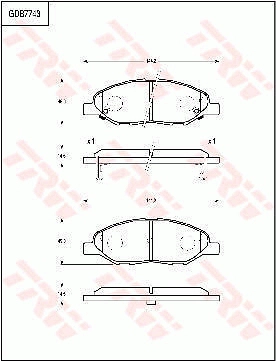 GDB7743AT TRW Комплект тормозных колодок, дисковый тормоз (фото 1)