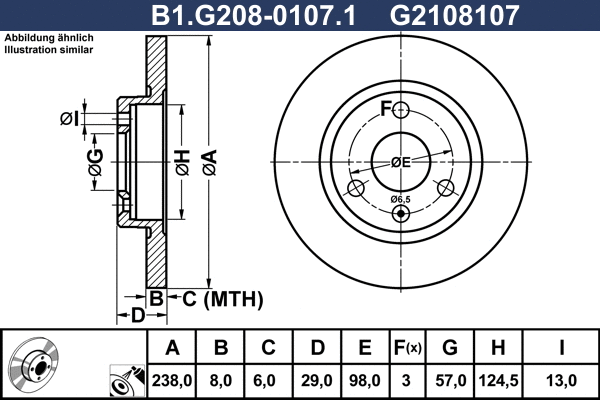 B1.G208-0107.1 GALFER Тормозной диск (фото 1)