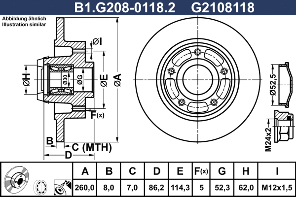 B1.G208-0118.2 GALFER Тормозной диск (фото 1)