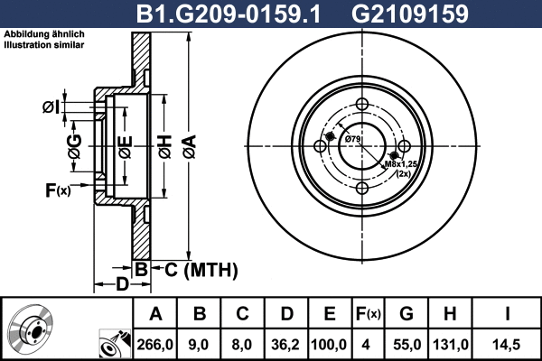 B1.G209-0159.1 GALFER Тормозной диск (фото 1)
