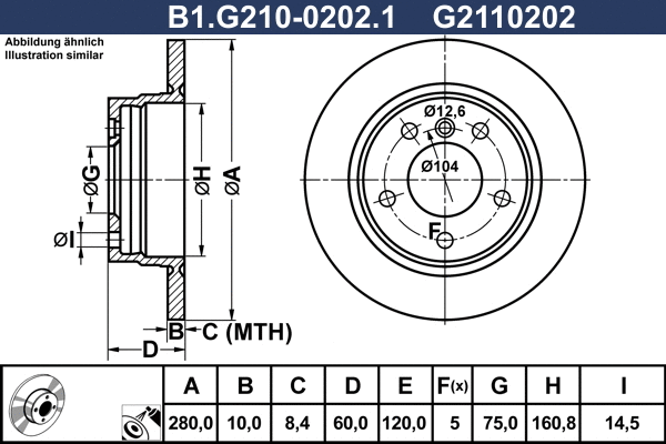 B1.G210-0202.1 GALFER Тормозной диск (фото 1)