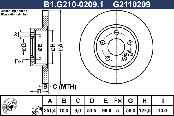 B1.G210-0209.1 GALFER Тормозной диск (фото 1)
