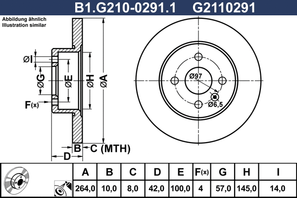 B1.G210-0291.1 GALFER Тормозной диск (фото 1)