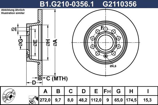 B1.G210-0356.1 GALFER Тормозной диск (фото 1)