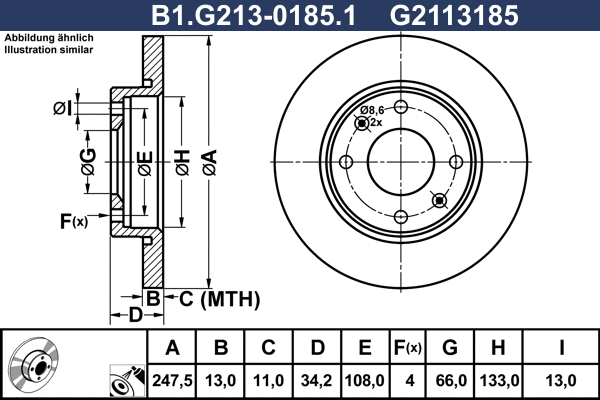 B1.G213-0185.1 GALFER Тормозной диск (фото 1)